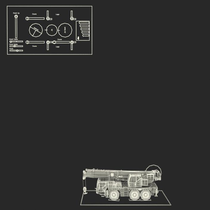 Compact Mobile Crane Rigged 3D