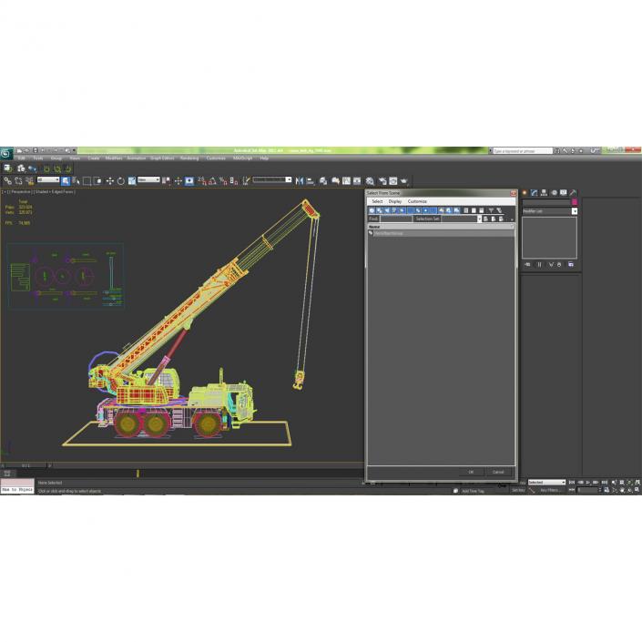 Compact Mobile Crane Rigged 3D