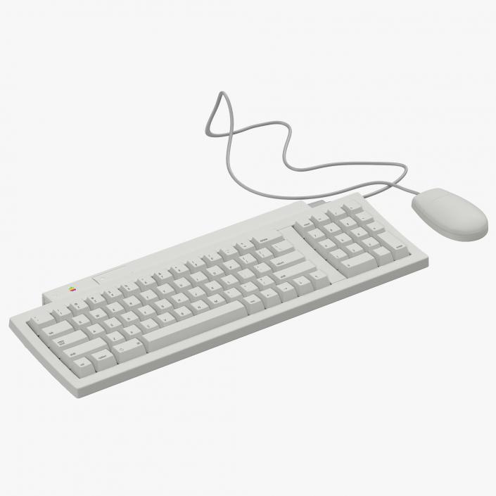 Apple Keyboard II and Mouse 3D