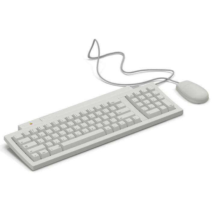 Apple Keyboard II and Mouse 3D