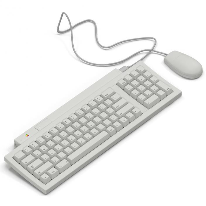 Apple Keyboard II and Mouse 3D