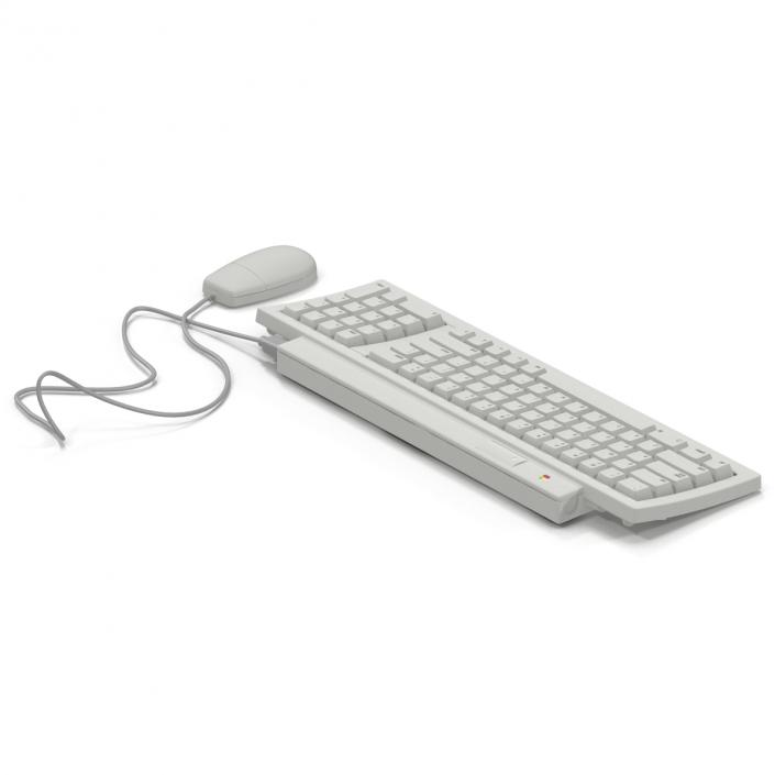 Apple Keyboard II and Mouse 3D