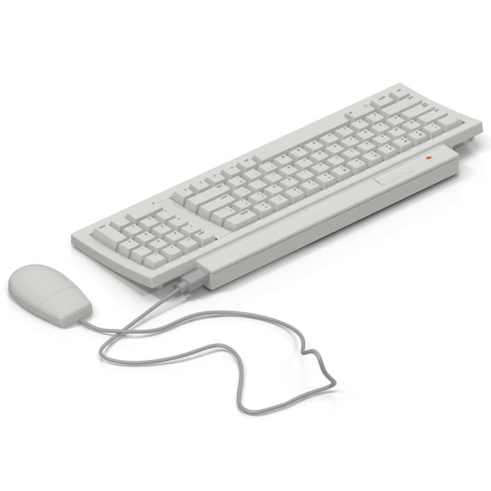 Apple Keyboard II and Mouse 3D