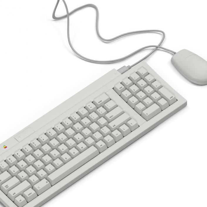Apple Keyboard II and Mouse 3D