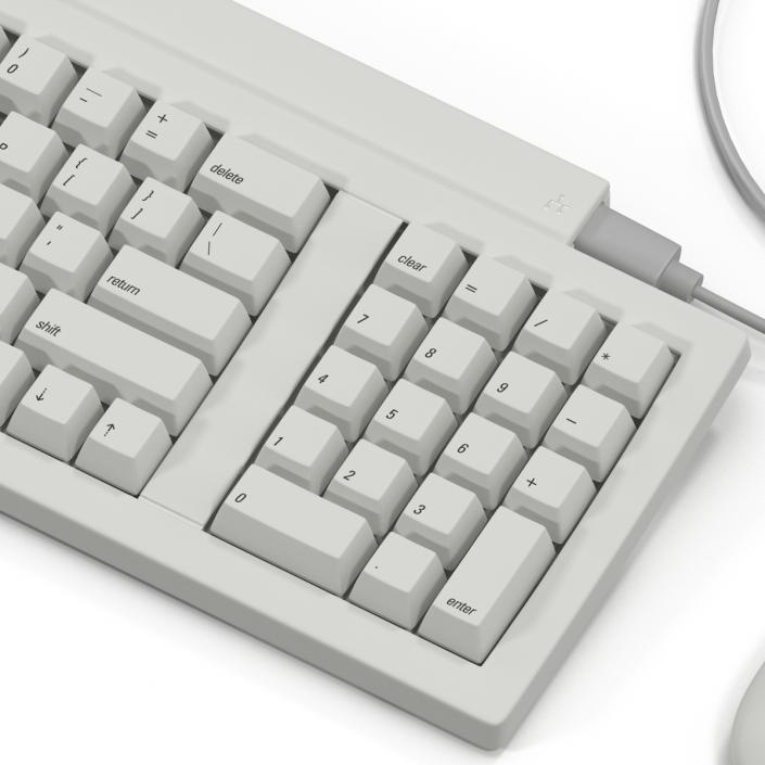 Apple Keyboard II and Mouse 3D