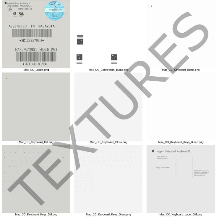 Apple Keyboard II and Mouse 3D