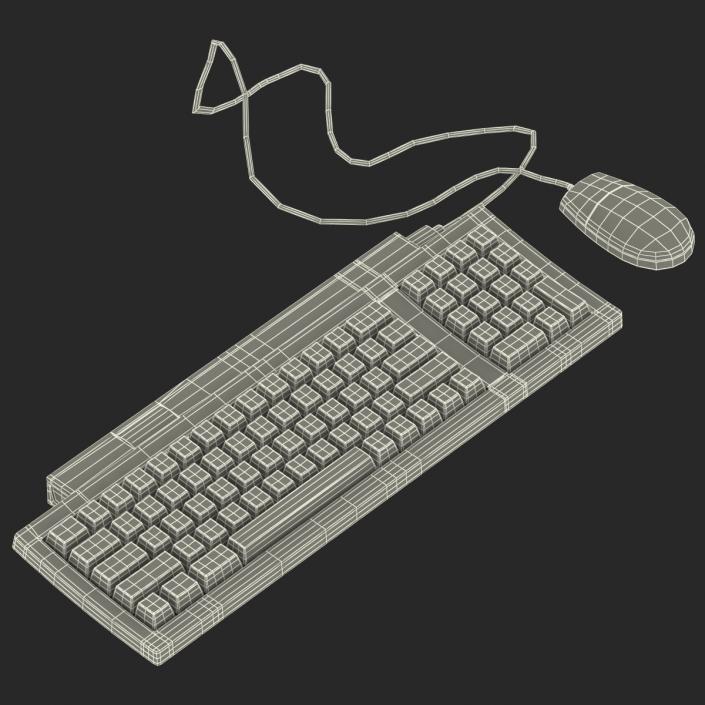 Apple Keyboard II and Mouse 3D