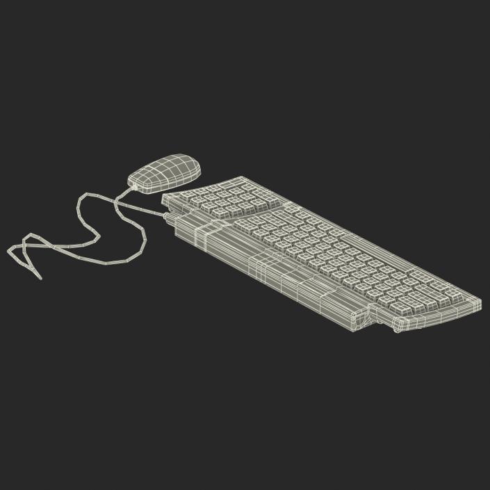 Apple Keyboard II and Mouse 3D