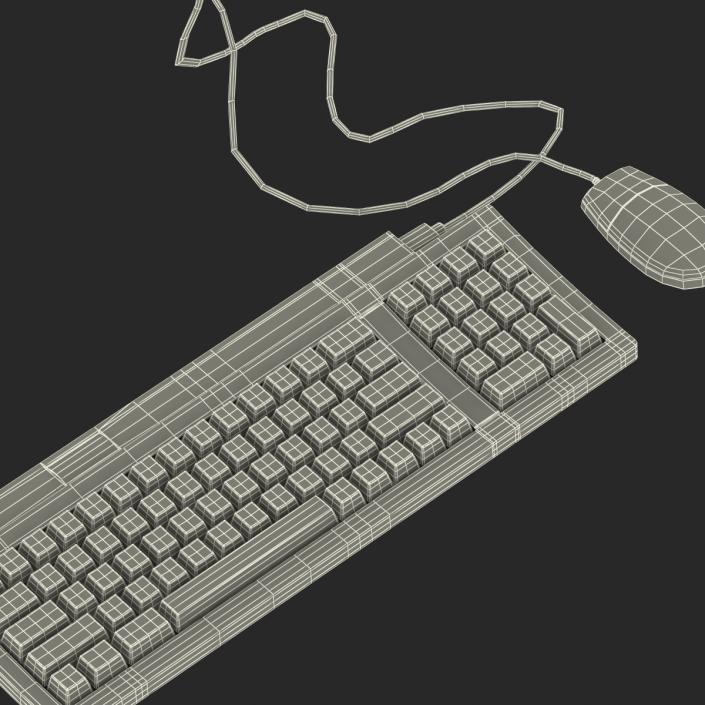 Apple Keyboard II and Mouse 3D