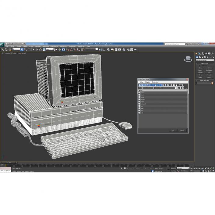 3D Apple Macintosh II model