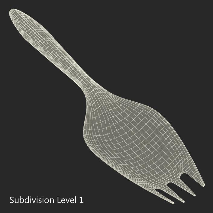 3D Plastic Spork model