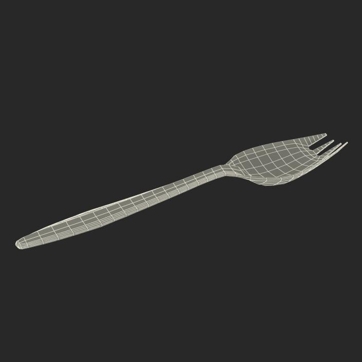 3D Plastic Spork model