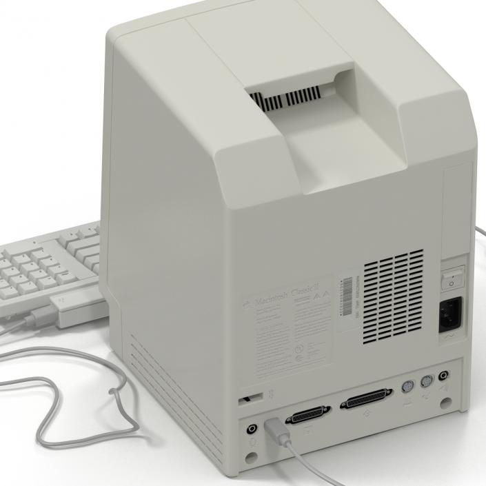 3D Apple Macintosh Classic II Desktop Computer model