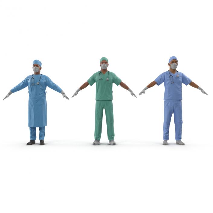 3D Male Rigged Surgeons Collection