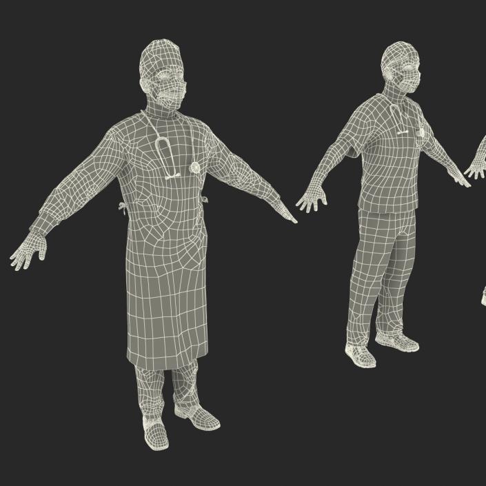 3D Male Rigged Surgeons Collection