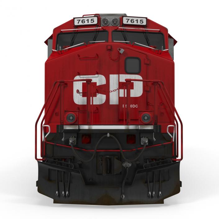 Train ES40DC Canadian Pacific and Flat Car 3D