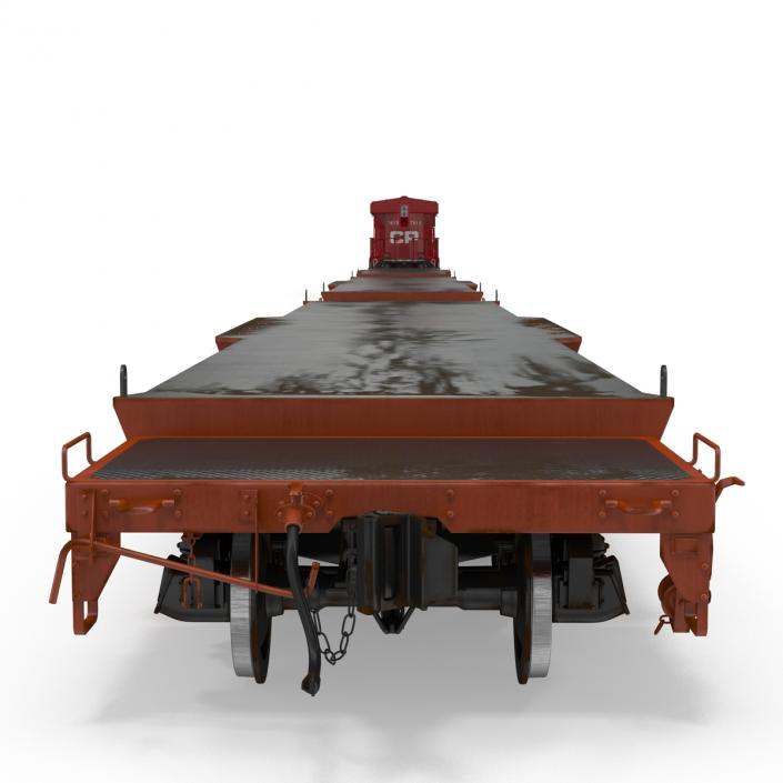 Train ES40DC Canadian Pacific and Flat Car 3D