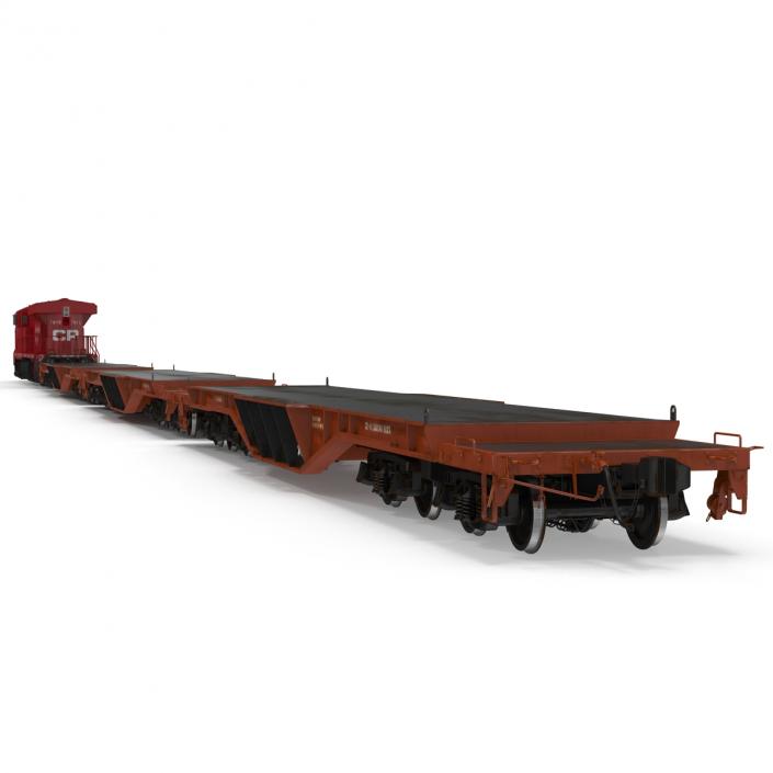 Train ES40DC Canadian Pacific and Flat Car 3D