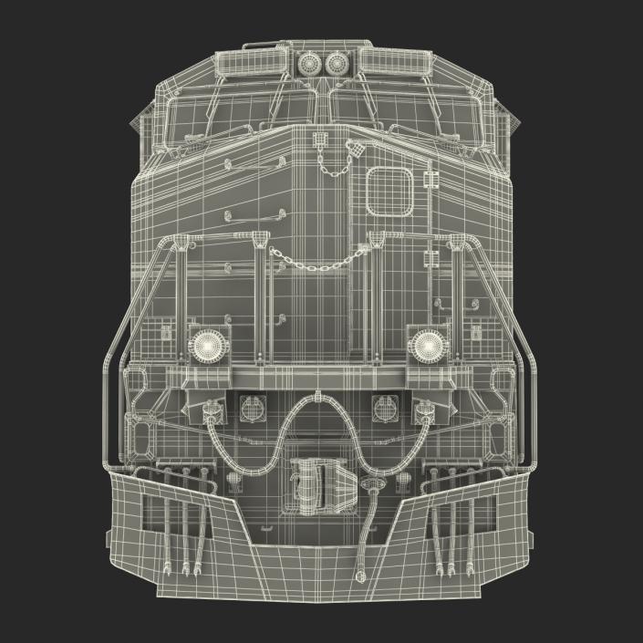 Train ES40DC Canadian Pacific and Flat Car 3D