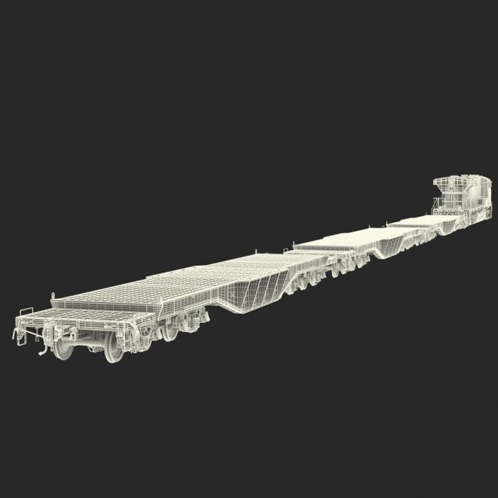 Train ES40DC Canadian Pacific and Flat Car 3D