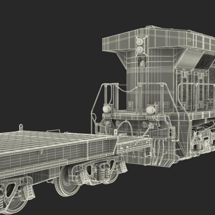 Train ES40DC Canadian Pacific and Flat Car 3D