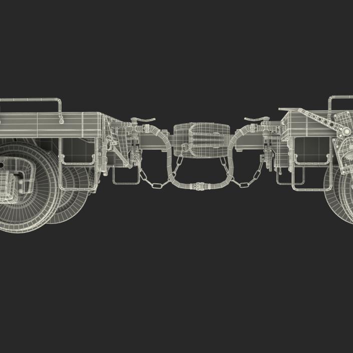 Train ES40DC Canadian Pacific and Flat Car 3D