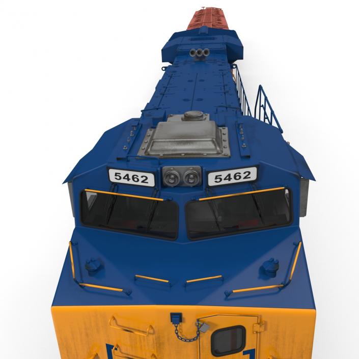 Train ES40DC CSX Blue and Covered Hopper Car 3D model