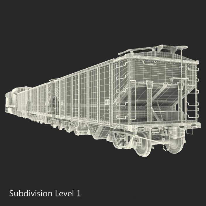 Train ES40DC CSX Blue and Covered Hopper Car 3D model