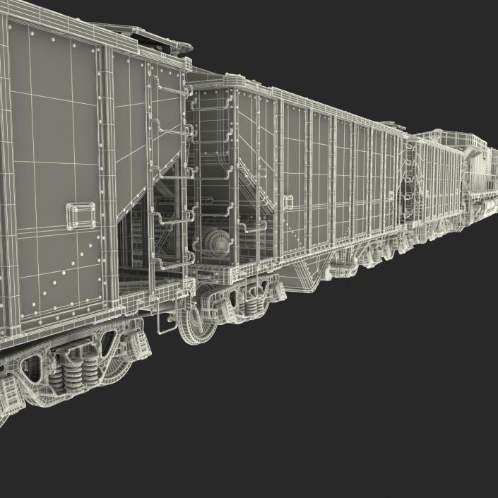 Train ES40DC CSX Blue and Covered Hopper Car 3D model