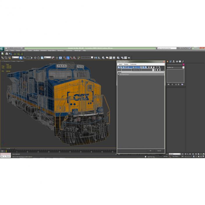 3D Locomotive ES40DC CSX Blue