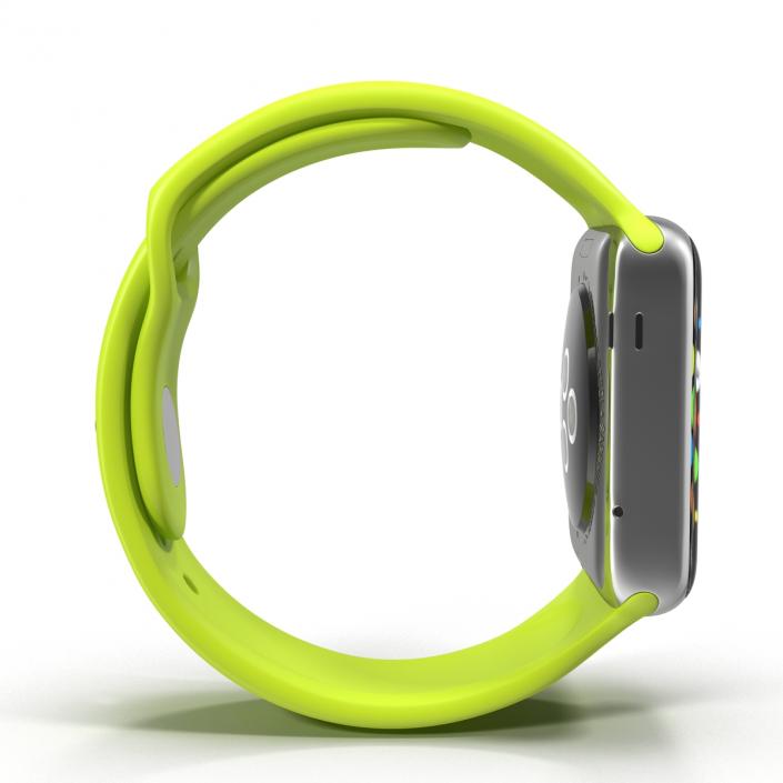 3D Apple Watch 38mm Fluoroelastomer Green Sport Band 2