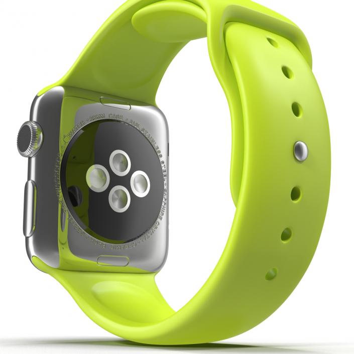 3D Apple Watch 38mm Fluoroelastomer Green Sport Band 2