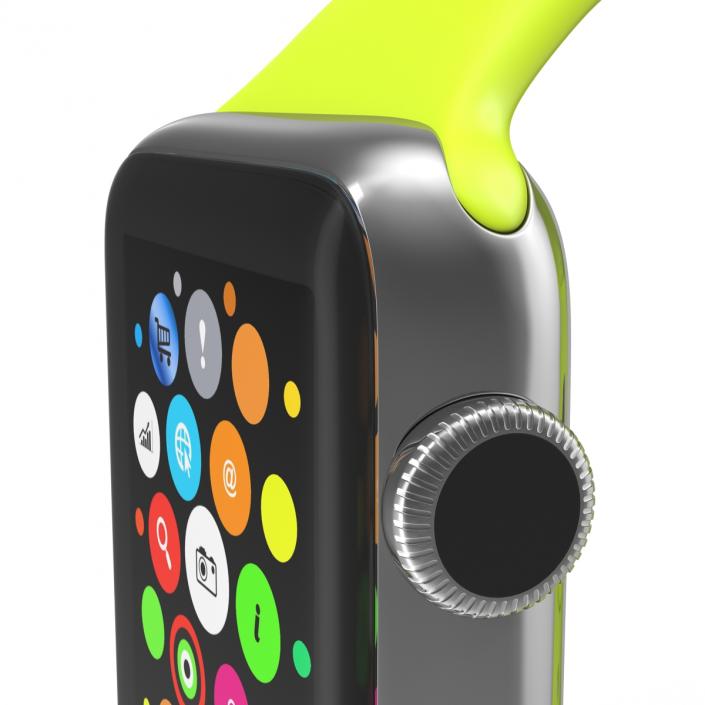 3D Apple Watch 38mm Fluoroelastomer Green Sport Band 2