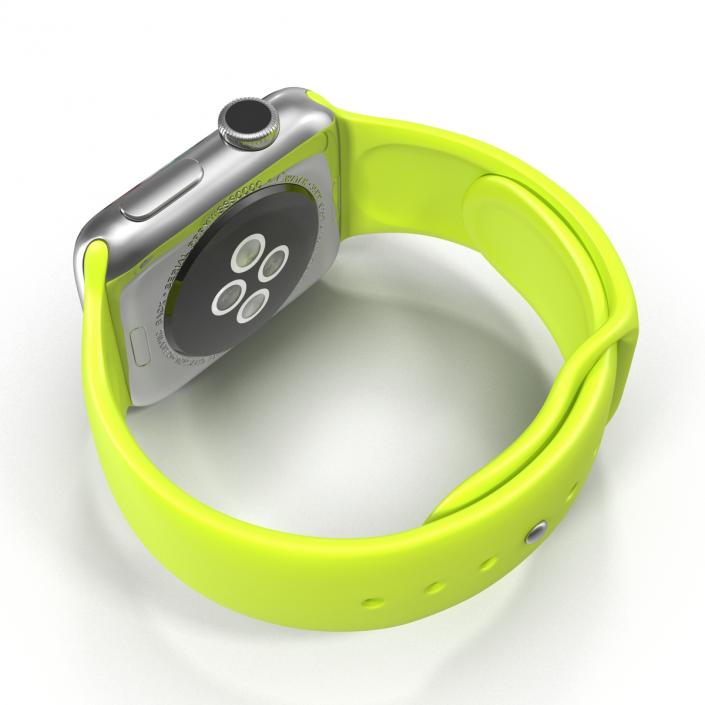 3D Apple Watch 38mm Fluoroelastomer Green Sport Band 2