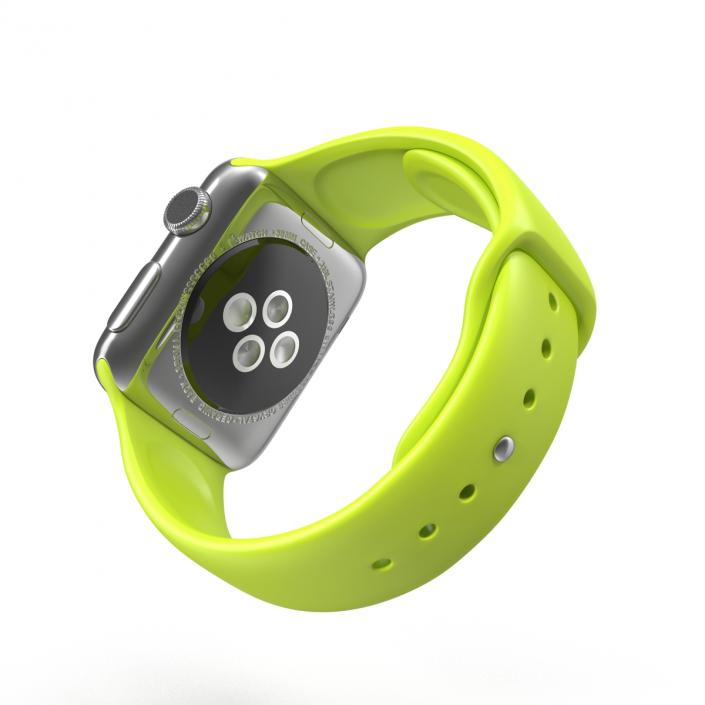 3D Apple Watch 38mm Fluoroelastomer Green Sport Band 2