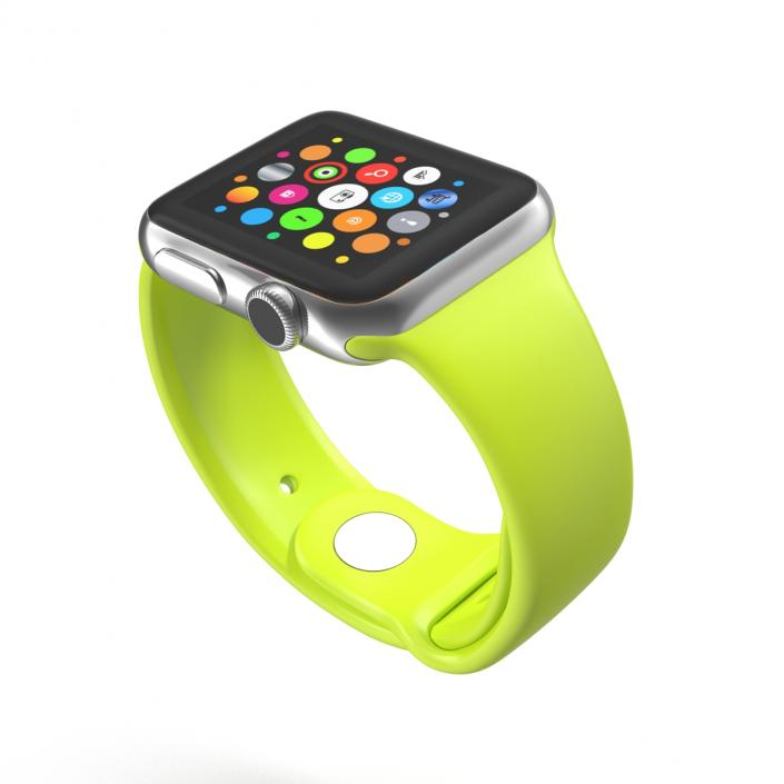 3D Apple Watch 38mm Fluoroelastomer Green Sport Band 2