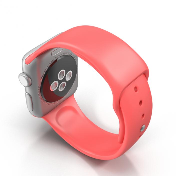 3D model Apple Watch 38mm Fluoroelastomer Pink Sport Band 2