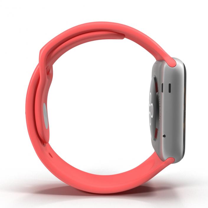 3D model Apple Watch 38mm Fluoroelastomer Pink Sport Band 2