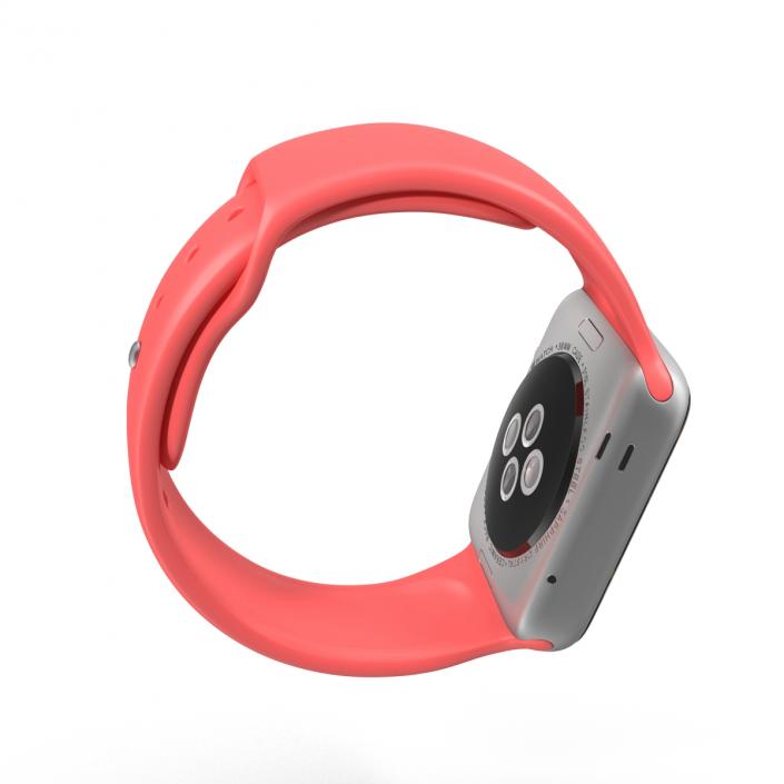 3D model Apple Watch 38mm Fluoroelastomer Pink Sport Band 2