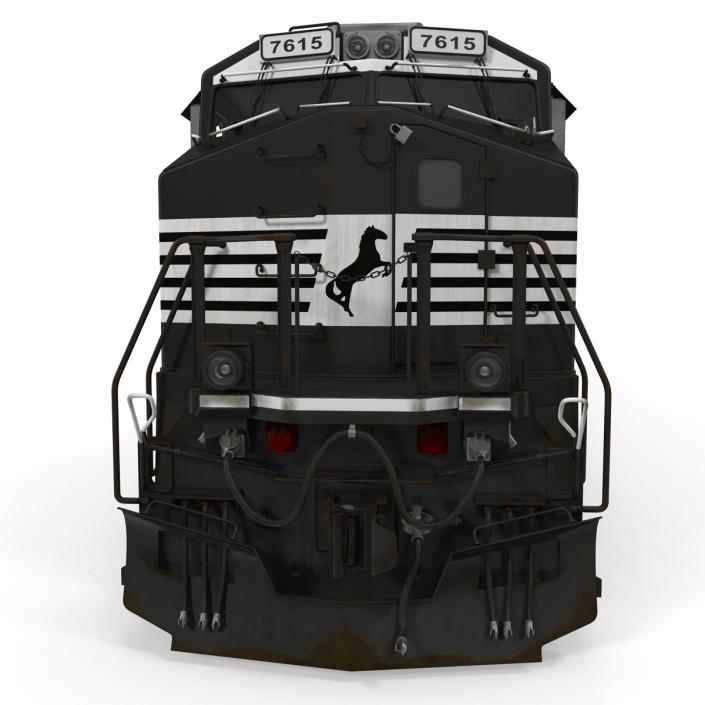 Train ES40DC Norfolk Southern and Hopper Car 3D model