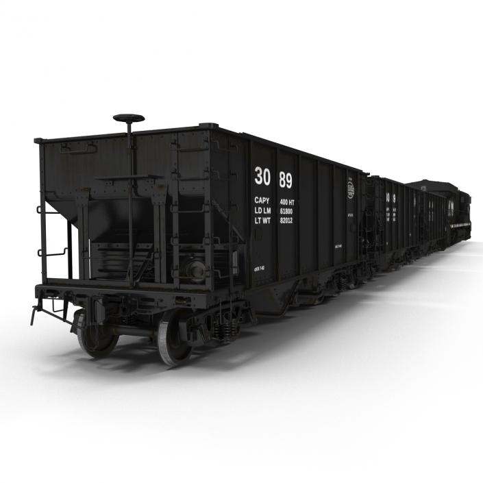 Train ES40DC Norfolk Southern and Hopper Car 3D model