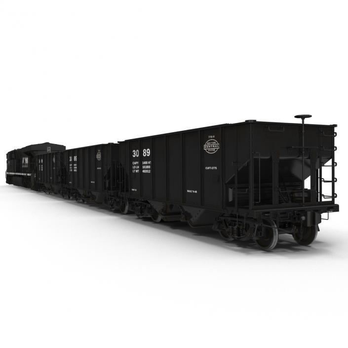 Train ES40DC Norfolk Southern and Hopper Car 3D model