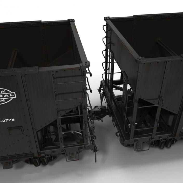 Train ES40DC Norfolk Southern and Hopper Car 3D model