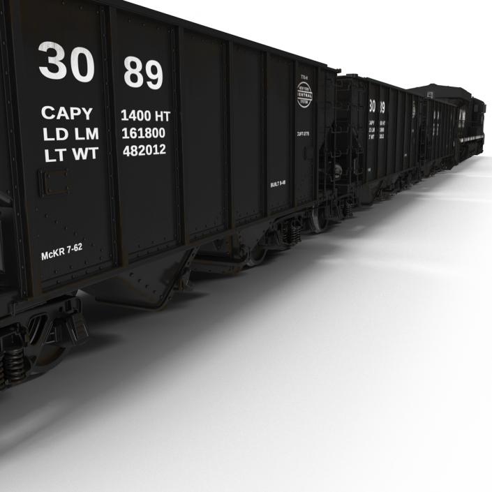 Train ES40DC Norfolk Southern and Hopper Car 3D model