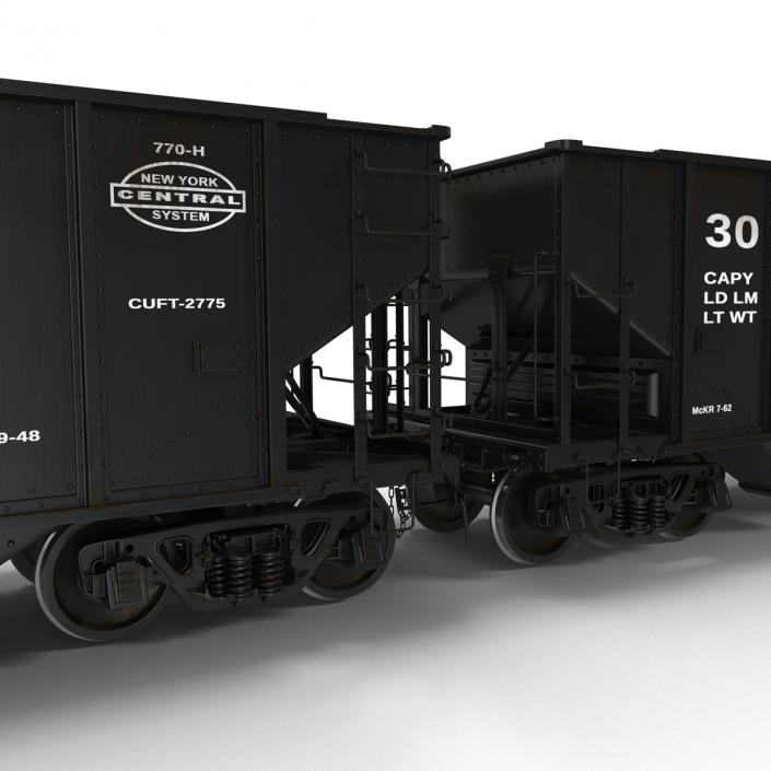 Train ES40DC Norfolk Southern and Hopper Car 3D model