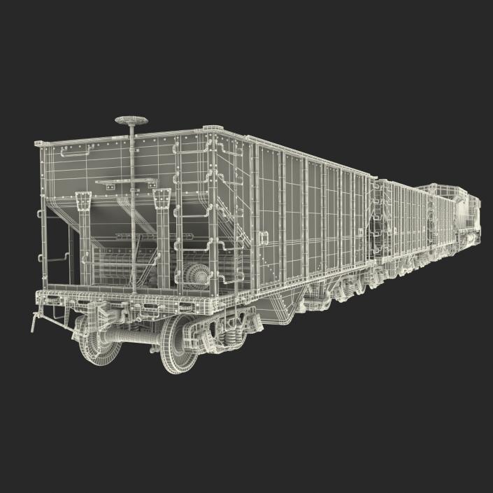 Train ES40DC Norfolk Southern and Hopper Car 3D model