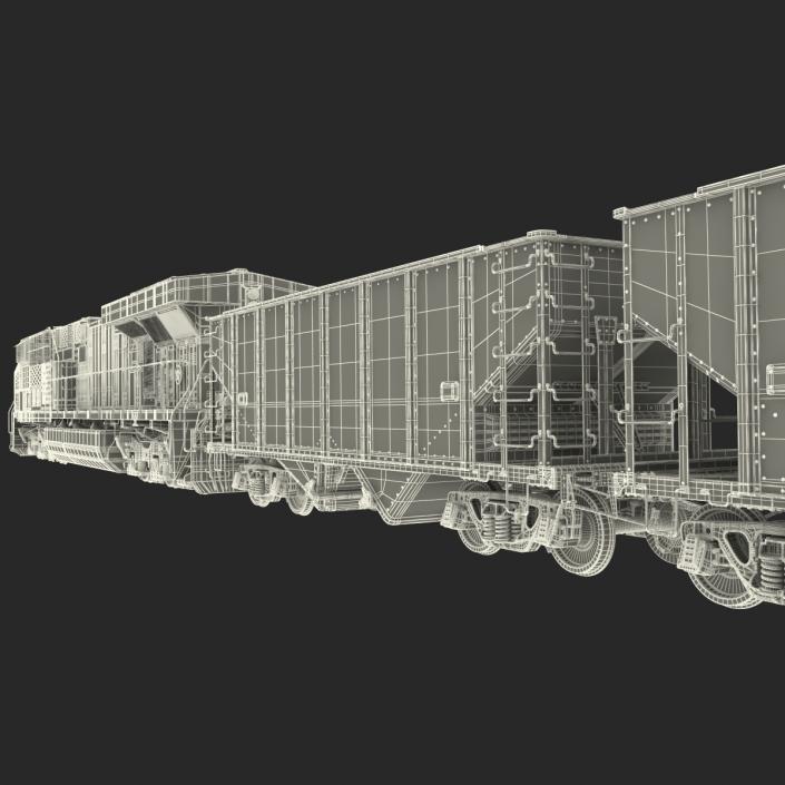 Train ES40DC Norfolk Southern and Hopper Car 3D model