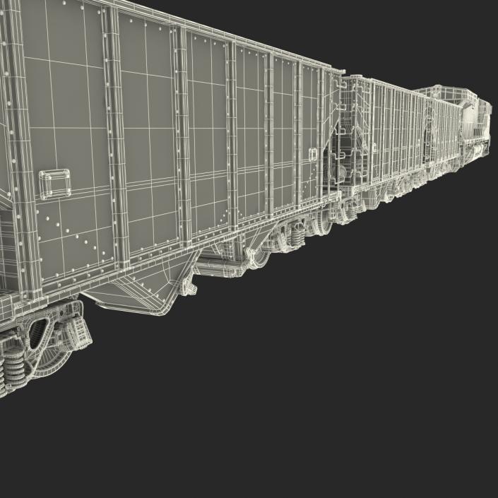 Train ES40DC Norfolk Southern and Hopper Car 3D model