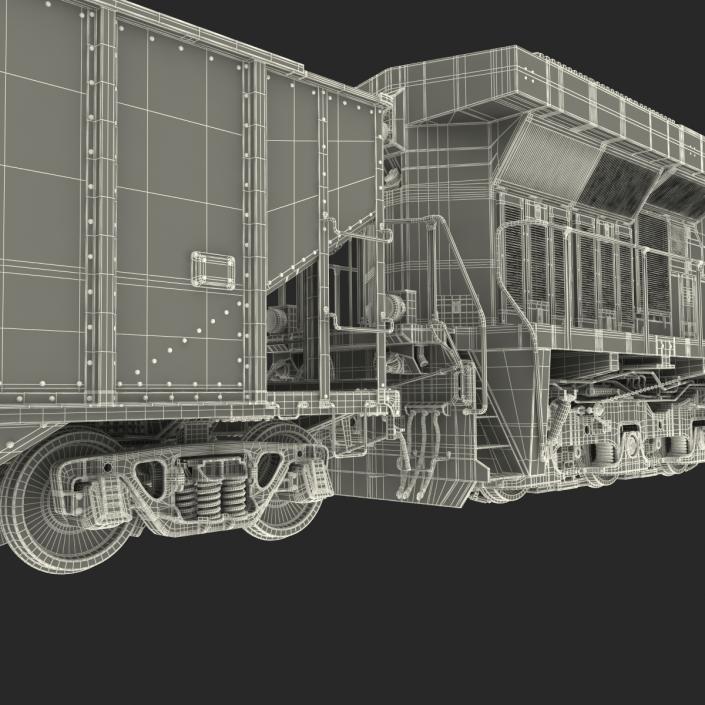 Train ES40DC Norfolk Southern and Hopper Car 3D model