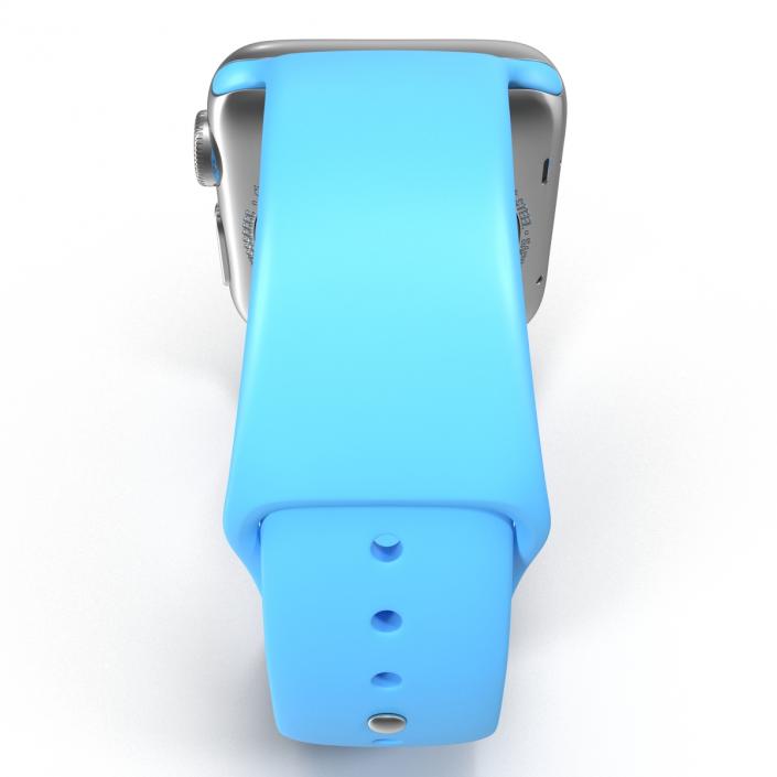 3D model Apple Watch 38mm Fluoroelastomer Blue Sport Band 2